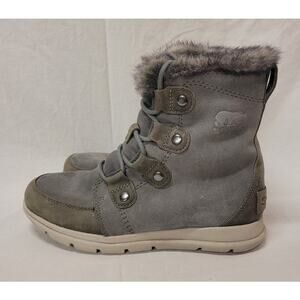 Sorel Women's Explorer Joan Booties Gray Winter Boots Size 7
